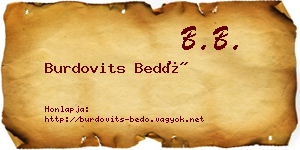 Burdovits Bedő névjegykártya